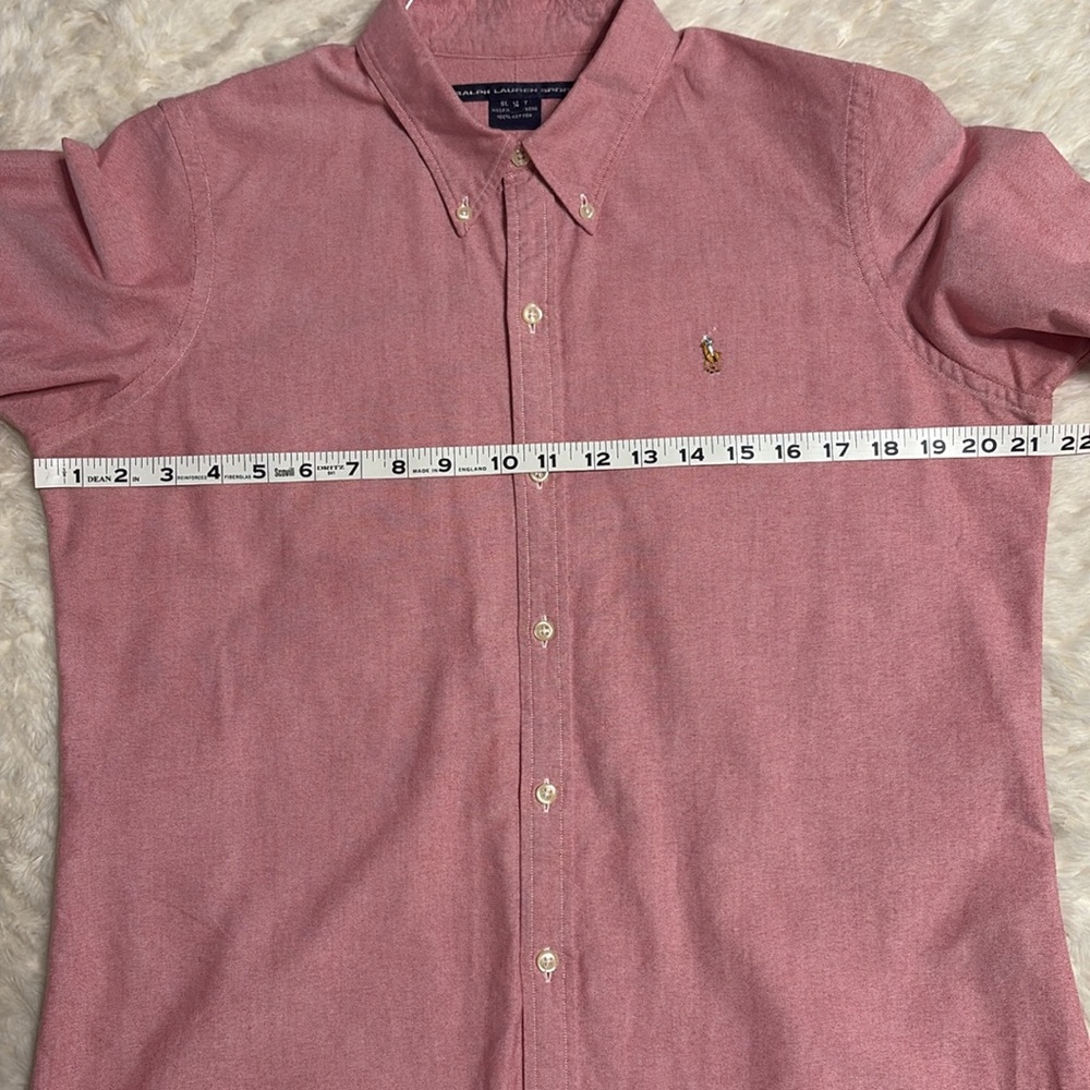 Ralph Lauren Sport Boy’s muted red Casual Button-Down Shirt Sz 14 - Picture 4 of 4